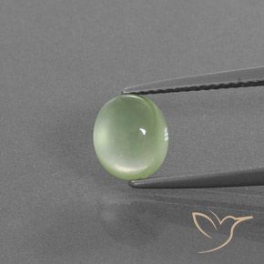 1.76ct Naturel Vert poire pâle Préhnite, ovale, Transparent / Translucide
