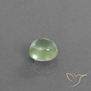 Préhnite Vert poire pâle naturelle ovale, 1.76 ct, Transparent