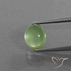2.05ct Naturel Vert jaunâtre Préhnite, ovale, Transparent / Translucide