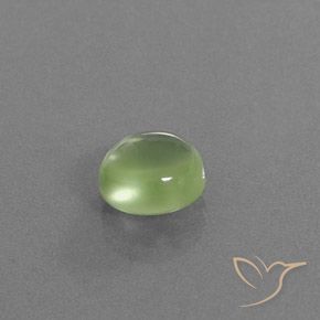 Préhnite Vert poire pâle naturelle ovale, 1.86 ct, Transparent