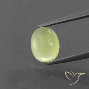 1.75ct Naturel Jaune citron léger Préhnite, ovale, Transparent / Translucide