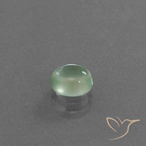 Préhnite Menthe légère naturelle ovale, 1.52 ct, Transparent