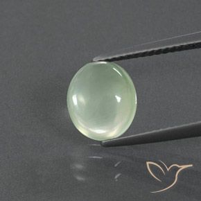 2.18ct Naturel Vert jaunâtre pâle Préhnite, ovale, Transparent