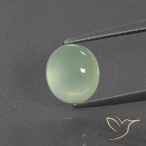 3.11ct Naturel Vert jaune léger Préhnite, ovale, Transparent / Translucide