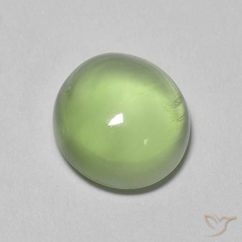Préhnite vert naturelle coupe ovale, 2,08 ct, transparent