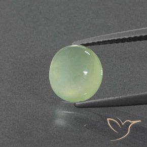2.50ct Naturel Vert jaunâtre Préhnite, ovale, Transparent / Translucide
