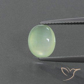 2.21ct Naturel Vert poire léger Préhnite, ovale, Transparent / Translucide