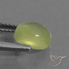 Préhnite Jaune verdâtre clair naturelle ovale, 2.13 ct, Transparent
