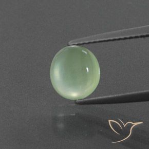 2.17ct Naturel Vert poire léger Préhnite, ovale, Transparent / Translucide