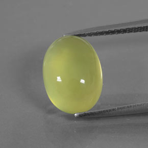 Préhnite vert naturelle transparent, 4,26 ct, transparent / translucide