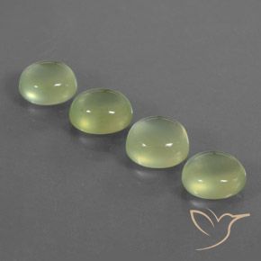 8.04ctw Naturel Vert jaunâtre Préhnite, ovale, Transparent