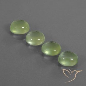 6.38ctw Naturel Vert citron Préhnite, ovale, Transparent
