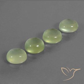 10.32ctw Naturel Vert moyen Préhnite, ovale, Transparent