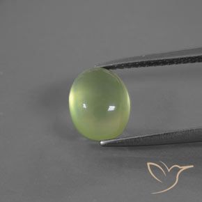 2.62ct Naturel Vert jaunâtre Préhnite, ovale, Transparent
