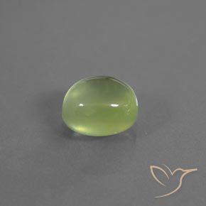 Préhnite Vert jaunâtre naturelle ovale, 2.62 ct, Transparent