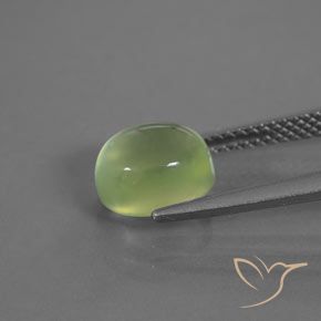 Préhnite Vert jaunâtre naturelle ovale, 2.62 ct, Transparent