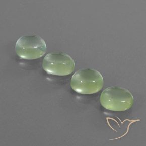9.79ctw Naturel Vert poire pâle Préhnite, ovale, Transparent