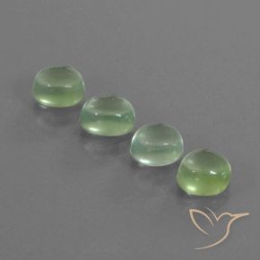 4.84ctw Naturel Vert poire pâle Préhnite, ovale, Transparent
