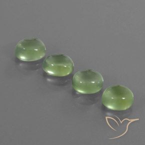 8.53ctw Naturel Vert jaunâtre Préhnite, ovale, Transparent