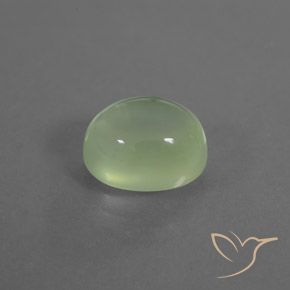 Préhnite Vert moyen naturelle ovale, 3.39 ct, Transparent