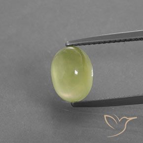 3.39ct Naturel Jaune clair Préhnite, ovale, Transparent / Translucide