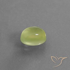 Préhnite Jaune clair naturelle ovale, 3.39 ct, Transparent / Translucide