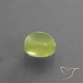 Préhnite Jaune citron léger naturelle ovale, 3.51 ct, Transparent / Translucide