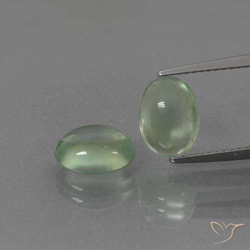 4.18ctw Naturel Vert moyen Préhnite, ovale, Transparent