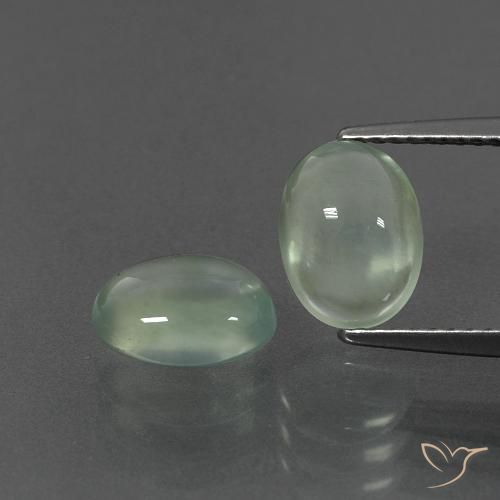 3.77ctw Naturel Vert jaunâtre Préhnite, ovale, Transparent