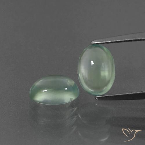 3.06ctw Naturel Menthe verte Préhnite, ovale, Transparent