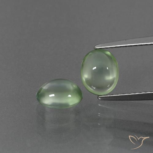 2.36ctw Naturel Vert poire Préhnite, ovale, Transparent