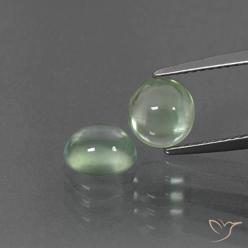 2.70ctw Naturel Vert poire léger Préhnite, ovale, Transparent