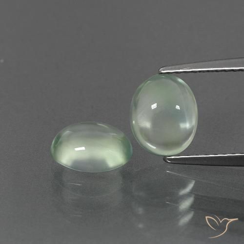 3.27ctw Naturel Vert chaud Préhnite, ovale, Transparent