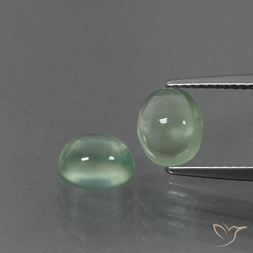 3.23ctw Naturel Vert chaud Préhnite, ovale, Transparent