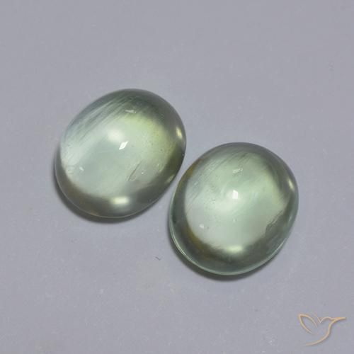 3.56ctw Naturel Vert très clair Préhnite, ovale, Transparent