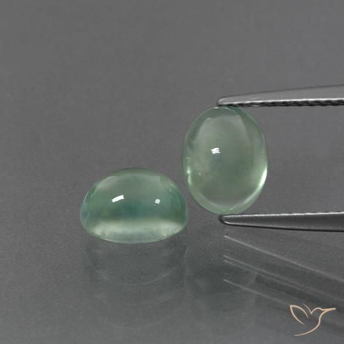 3.18ctw Naturel Vert menthe léger Préhnite, ovale, Transparent