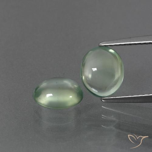 3.11ctw Naturel Vert clair Préhnite, ovale, Transparent