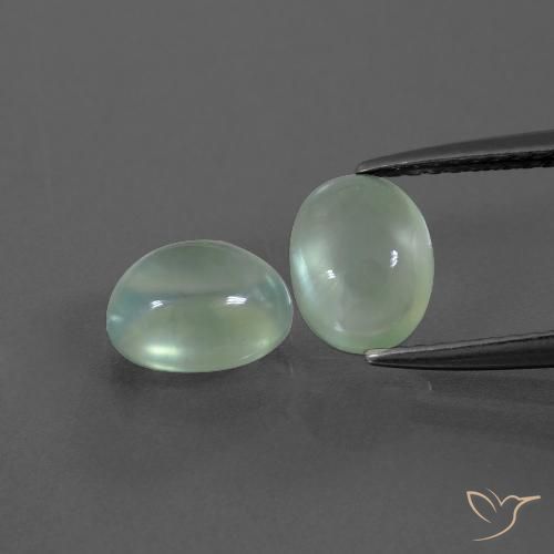 2.74ctw Naturel Vert poire léger Préhnite, ovale, Transparent