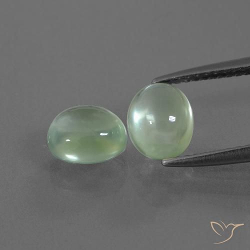 2.76ctw Naturel Vert jaune léger Préhnite, ovale, Transparent