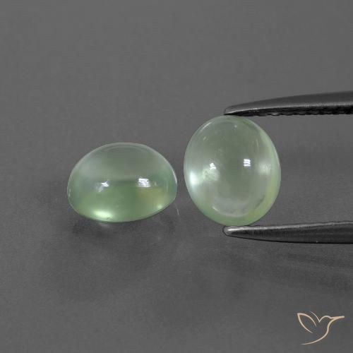 2.56ctw Naturel Vert jaune léger Préhnite, ovale, Transparent
