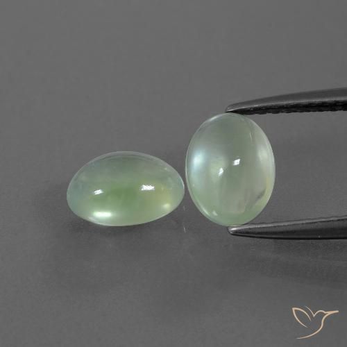 2.39ctw Naturel Vert poire léger Préhnite, ovale, Transparent