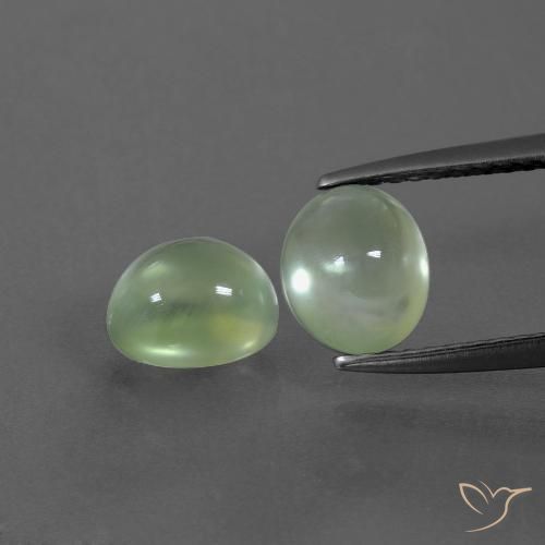 2.91ctw Naturel Vert lime pâle Préhnite, ovale, Transparent