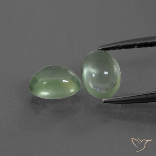 2.52ctw Naturel Vert jaunâtre Préhnite, ovale, Transparent