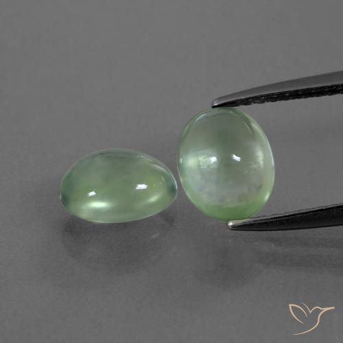2.62ctw Naturel Vert jaunâtre Préhnite, ovale, Transparent