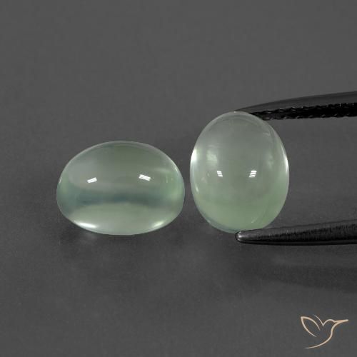 4.28ctw Naturel Vert jaune très clair Préhnite, ovale, Transparent