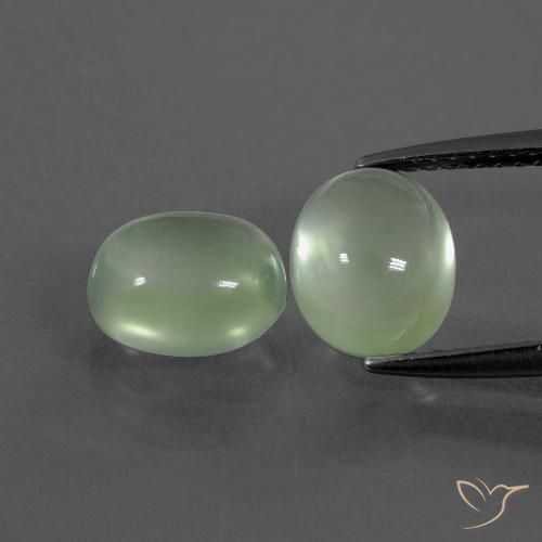 4.66ctw Naturel Vert jaune léger Préhnite, ovale, Transparent