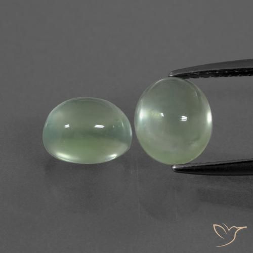 3.70ctw Naturel Vert très clair Préhnite, ovale, Transparent