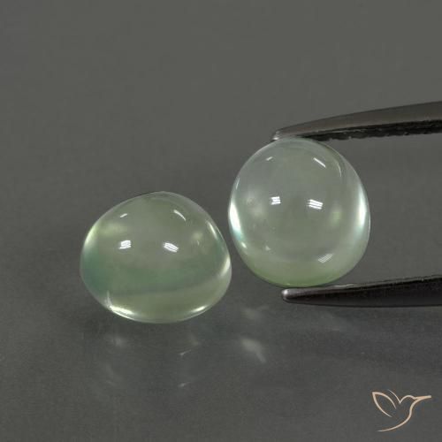 3.47ctw Naturel Vert très clair Préhnite, ovale, Transparent