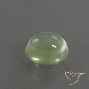 Préhnite Vert lime pâle naturelle ovale, 1.50 ct, Transparent