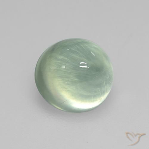Préhnite Vert poire léger naturelle ovale, 3.14 ct, Transparent